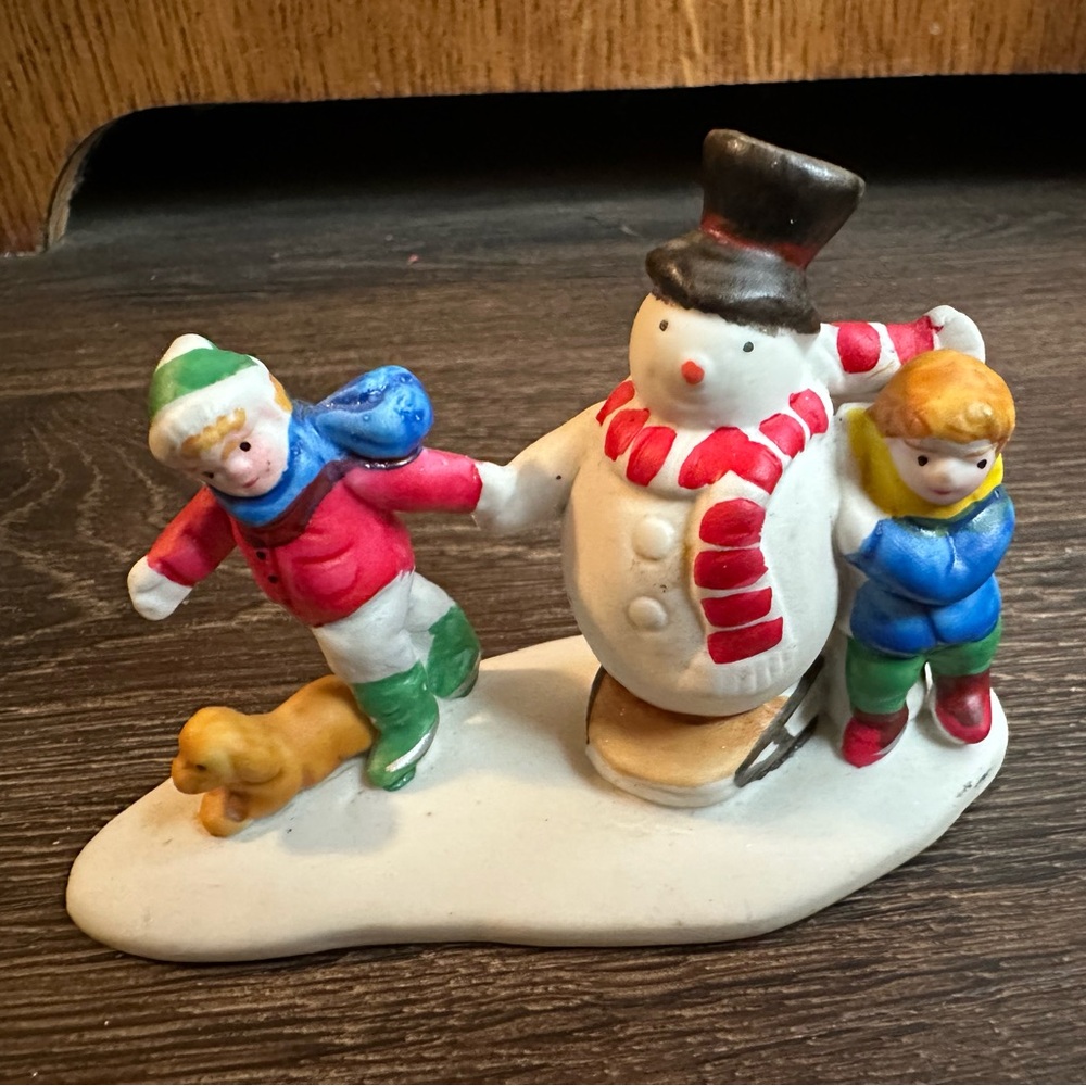 Vintage Lemax Christmas Village Collection Porcelain Our Snowman Figure 1993